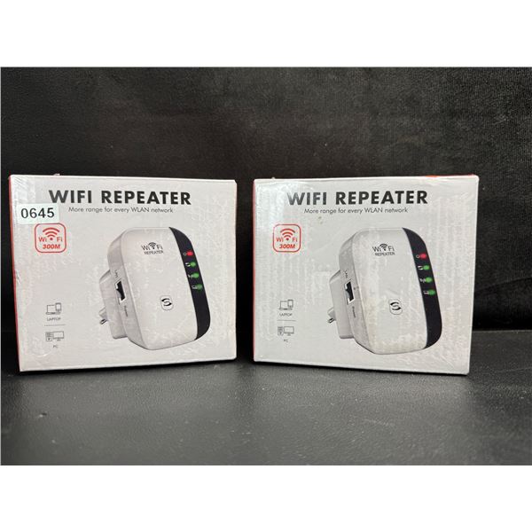 2 WiFi Extender/Signal Booster 5000sq.ft Coverage & 55 Devices - High Speed/Range Coverage - New