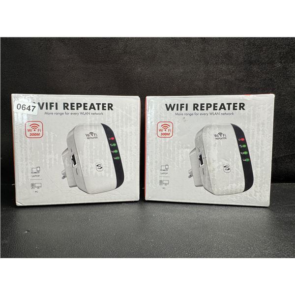 2 WiFi Extender/Signal Booster 5000sq.ft Coverage & 55 Devices - High Speed/Range Coverage - New