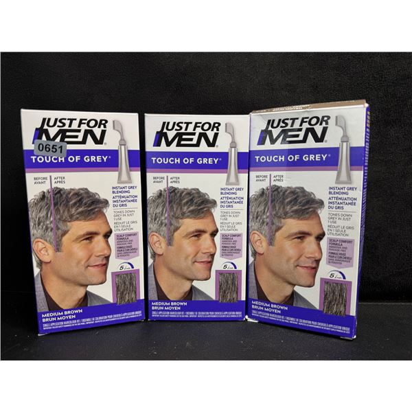 3 Boxes of Just for Men Touch of Grey - Medium Brown Colour - New