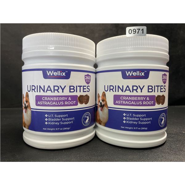 2 Tubs of Wellix Urinary Bites for Dogs (260g) U.T/Bladder/Kidney Support Supplements - New