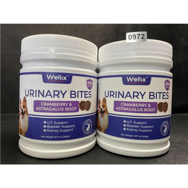 2 Tubs of Wellix Urinary Bites for Dogs (260g) U.T/Bladder/Kidney Support Supplements - New