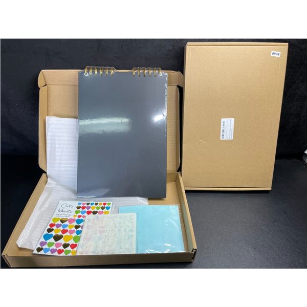 Lot of 2 Scrapbook Sets; 80-Page Scrapbooks with Stickers/Stencils - New