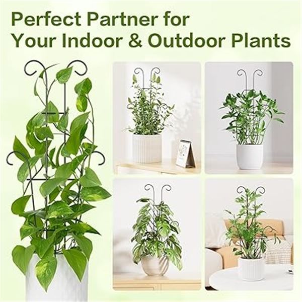 6 Plant Trellis/Metal Plant Supports for Potted Plants; For Indoors/Outdoors (15.7" Height) - New
