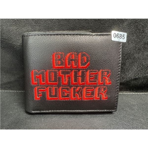 Pulp Fiction Bad Mother Fucker Leather Bifold Letter Printed Wallet - Black - Brand New