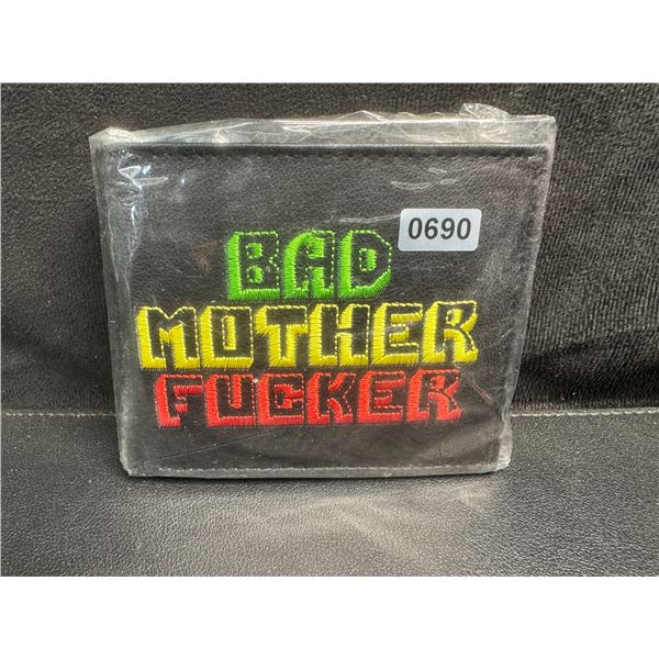 Pulp Fiction Bad Mother Fucker Leather Bifold Letter Printed Wallet - Multi Colour - Brand New