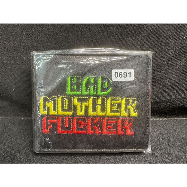Pulp Fiction Bad Mother Fucker Leather Bifold Letter Printed Wallet - Multi Colour - Brand New