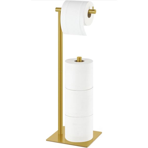 Aesthetic Toilet Paper Holder/Storage for 4 Rolls - Gold - New