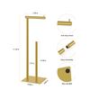Image 3 : Aesthetic Toilet Paper Holder/Storage for 4 Rolls - Gold - New