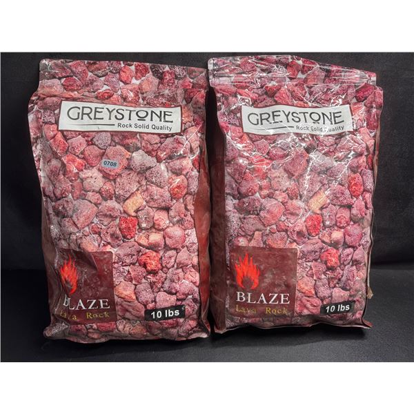 2 10LB Bags of Greystone Blaze Lava Rocks - New