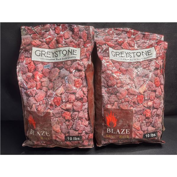 2 10LB Bags of Greystone Blaze Lava Rocks - New