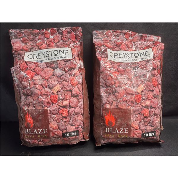 2 10LB Bags of Greystone Blaze Lava Rocks - New