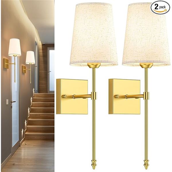 2-Pack of Battery-Operated Wall Lamps with Remote - Timmer/Dimmer Settings; Bulbs Included! New