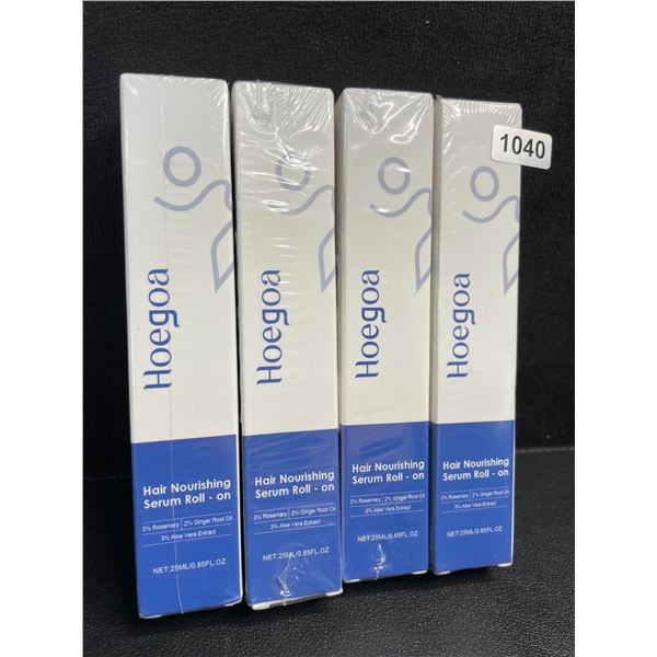 4 Boxes of Hoegoa Roll-On Hair Nourishing Serums (25ml) Nourishing Scalp/Hair Treatment - New