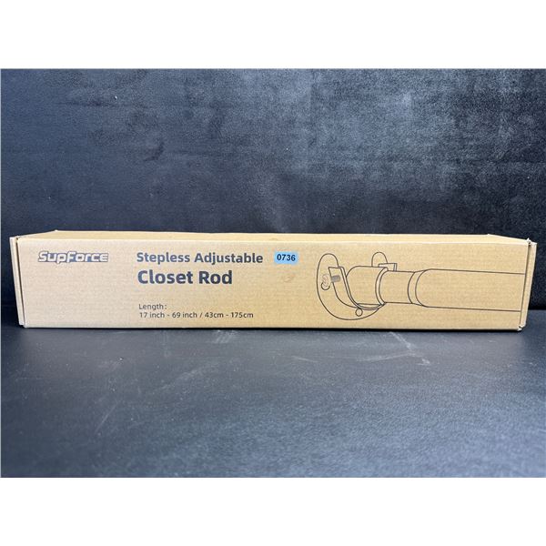 SupForce Stepless Adjustable Curtain Rod 17-69inch - New