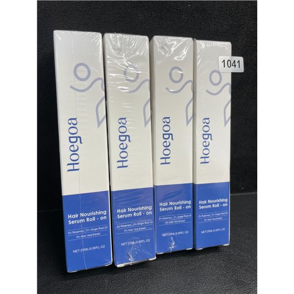 4 Boxes of Hoegoa Roll-On Hair Nourishing Serums (25ml) Nourishing Scalp/Hair Treatment - New
