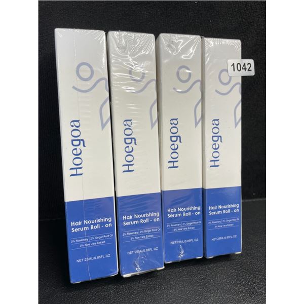 4 Boxes of Hoegoa Roll-On Hair Nourishing Serums (25ml) Nourishing Scalp/Hair Treatment - New