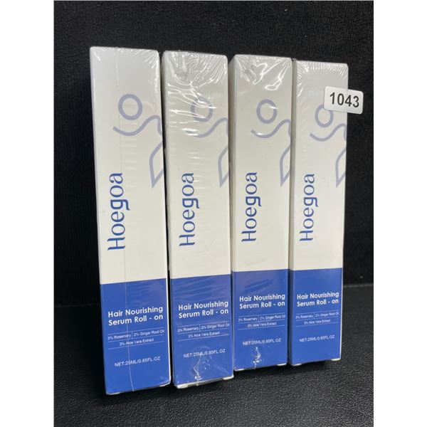 4 Boxes of Hoegoa Roll-On Hair Nourishing Serums (25ml) Nourishing Scalp/Hair Treatment - New