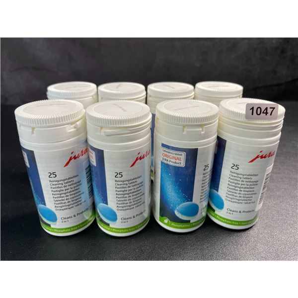 8 Bottles of Jura Cleaning Tablets/Descaling Tablets for Cleaning Coffee Makers (25pcs Each) New