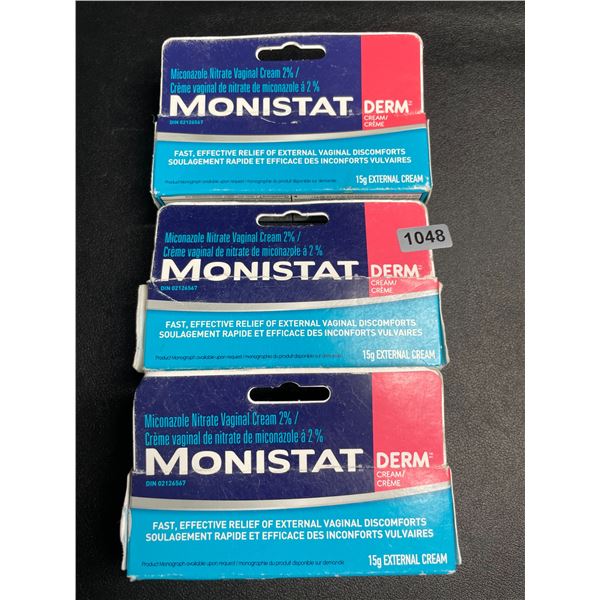 3 Boxes of Monistat Derm External Vaginal Cream (15g) For Feminine Care - New (Exp: 2027/05)