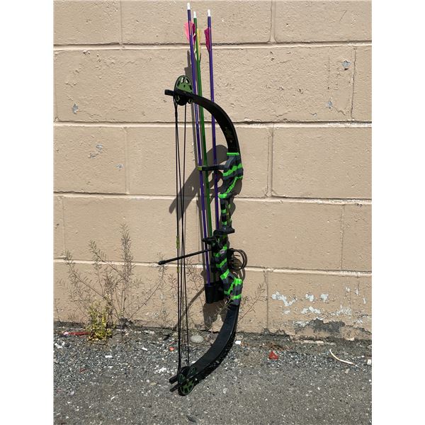 Barnett Tomcat 2 Youth Compound Bow Set with Sight and Arrows 17-22LB Draw - Used