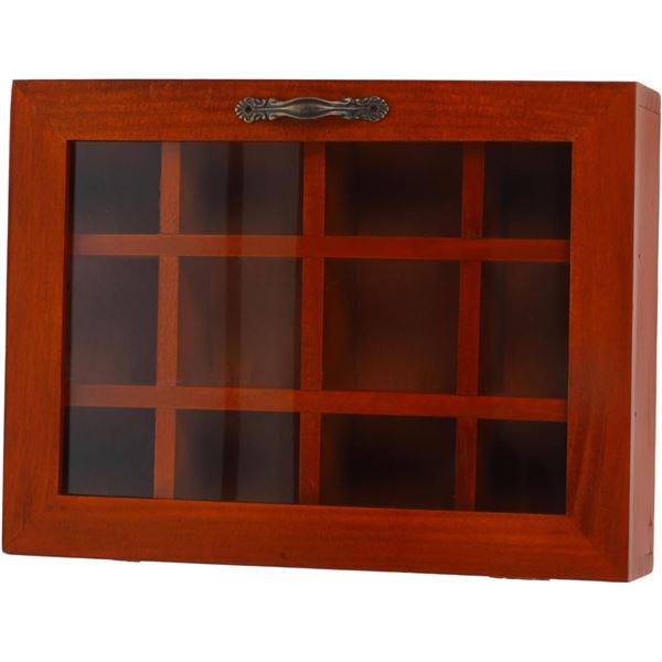 Wooden Multi Compartment Box with Acrylic Lid for Tea or Jewellery - New