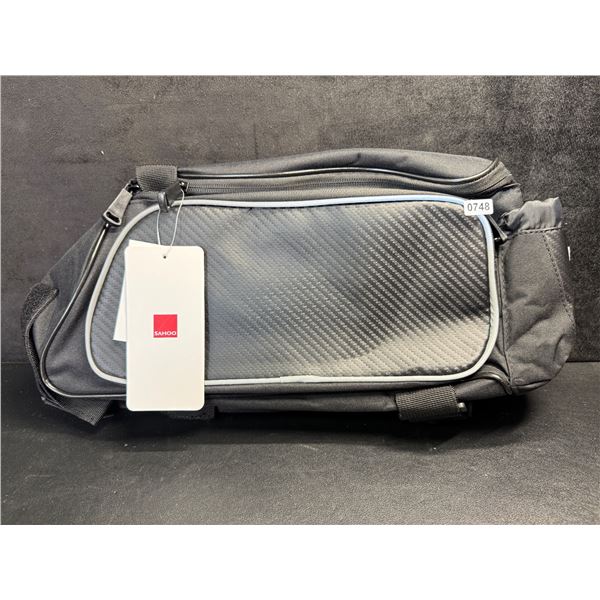 Sahoo Multi Compartment Expandable Bicycle Carry Bag with Carbon Fibre Pattern - New