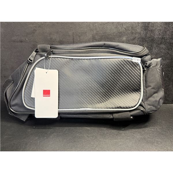 Sahoo Multi Compartment Expandable Bicycle Carry Bag with Carbon Fibre Pattern - New