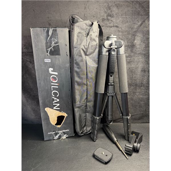 Joilcan Extendable Heavy Duty Tripod with Phone and Camera Mount and Travel Bag - New DMG Box