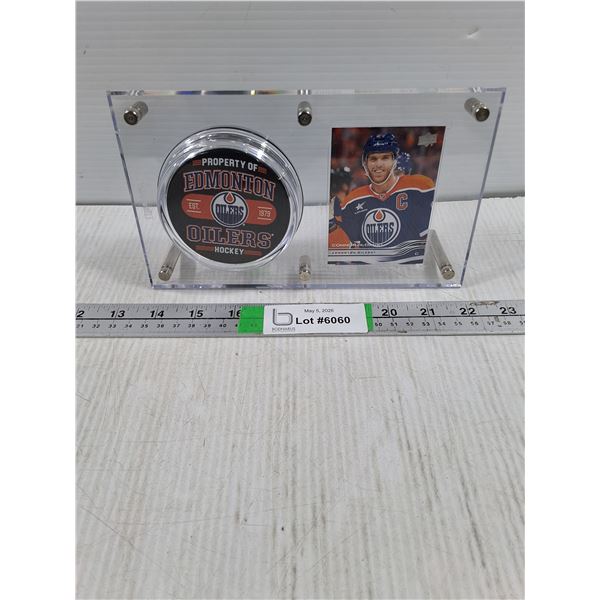 (1) Connor McDavid Edmonton Oilers Deluxe Hockey Puck Case, Cannot Authenticate