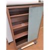 Image 2 : * Vintage Metal 4-Tier Bookshelf w/Privacy Glass - Top Sits Loose - Cannot Ship - Dolly Not Included