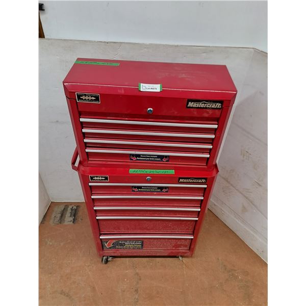 * Mastercraft Locking Metal 2-Piece Rolling Tool Cabinet w/Keys - Cannot Ship