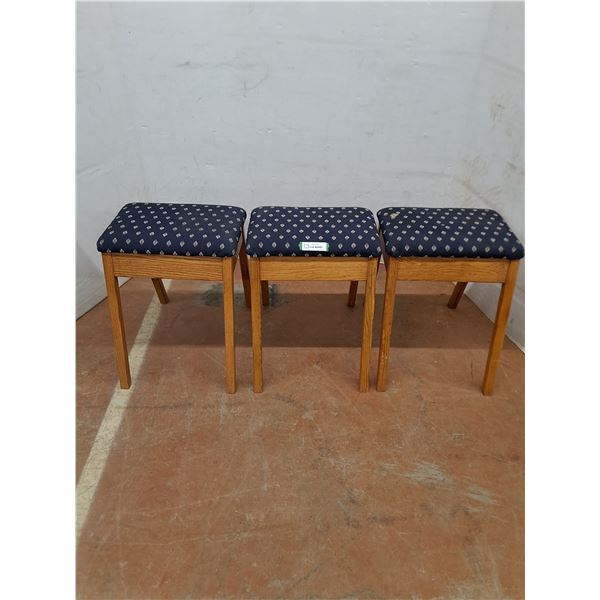 * Set of 3 Wood Frame Stack Stools - PICK UP ONLY