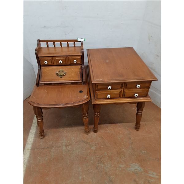 * (2) Vintage Huppe Wooden Tables w/Drawers - Approx 24x24x19" Each -PICK UP ONLY