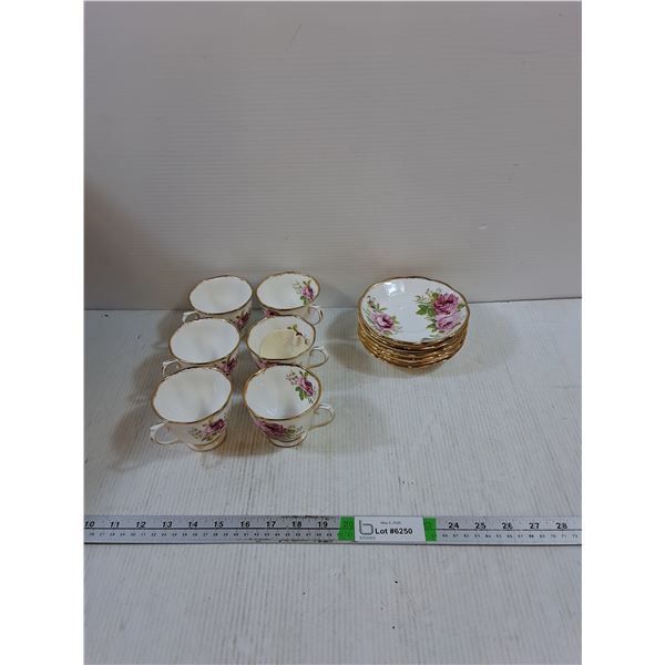 Royal Albert American Beauty 6 Cups and Saucers