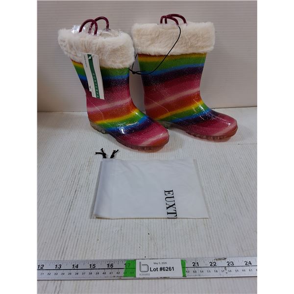 Light Up Rainbow Toddler Rain Boots Size 3