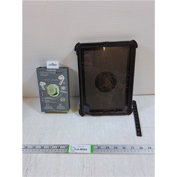 Acellories Gemstone Pro Head set NIB, Otter Box IPad Case