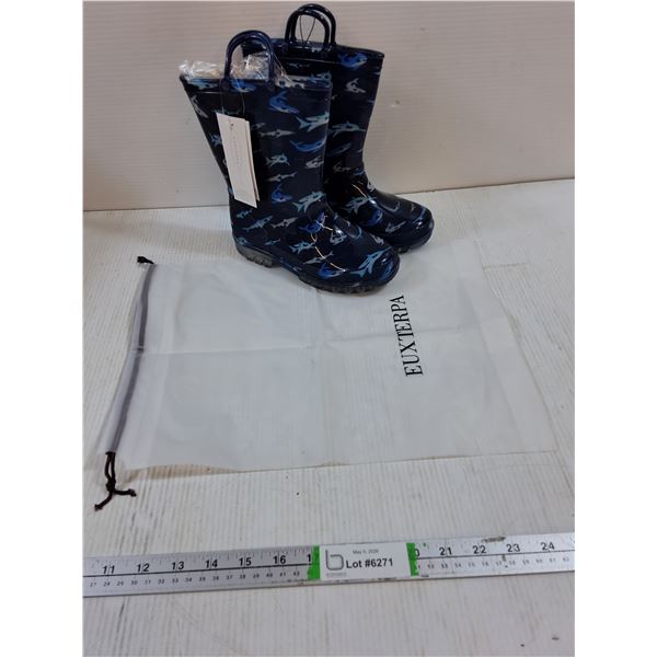 Toddler Blue Shark Size 1 Rain Boots