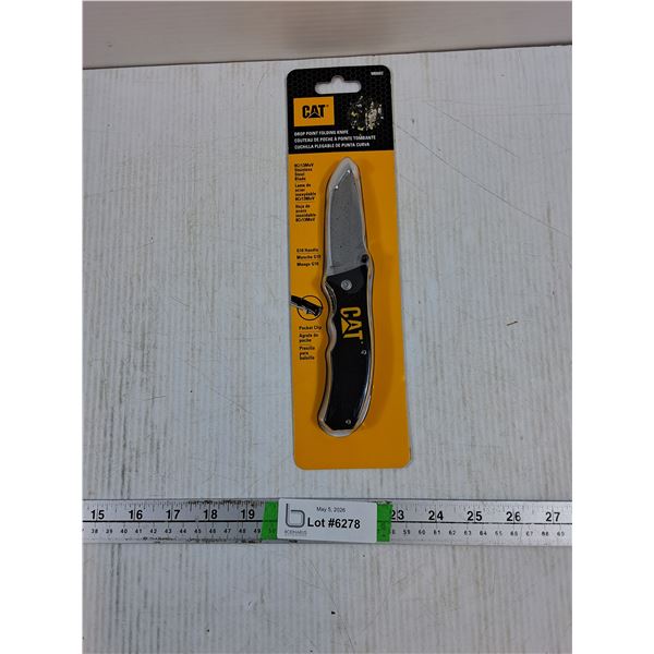 CAT Drop Point Folding Knife NIB