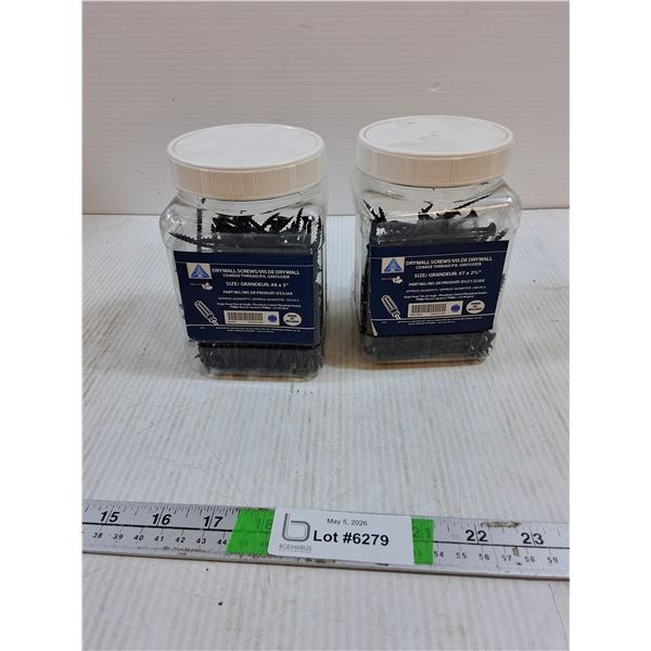 (2) Containers of Drywall Screws - Measurements in Pictures