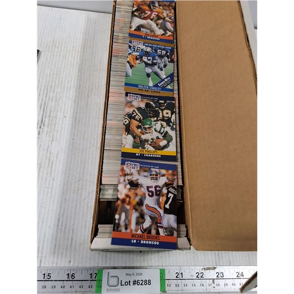 Box of 1990 Pro Set NFL Player Cards