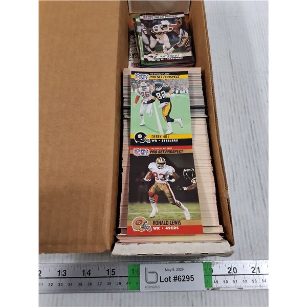 Box of 1990 Pro Set NFL Player Cards