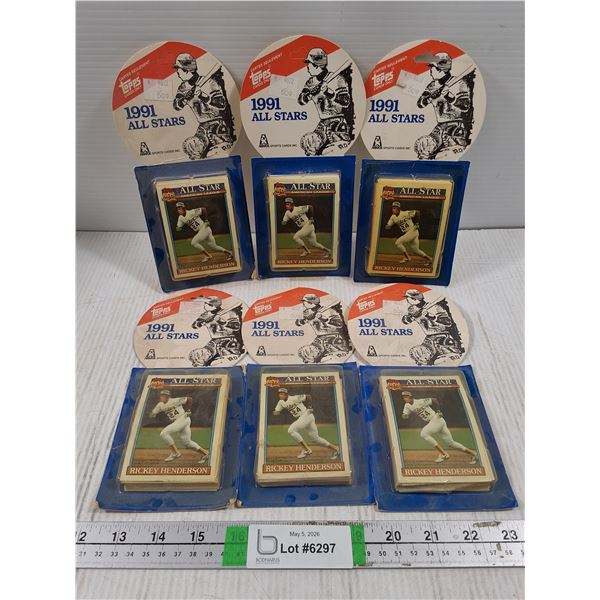 (6) Pkgs. of unopened 1991 All Star Baseball Cards