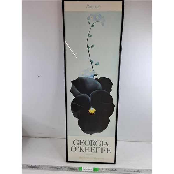 Framed Georgia O Keeffe Wall Art Print 36" x 12" -PICK UP ONLY