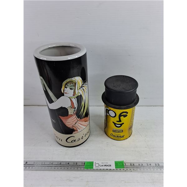 Planters Can, Ceramic Vase 13"