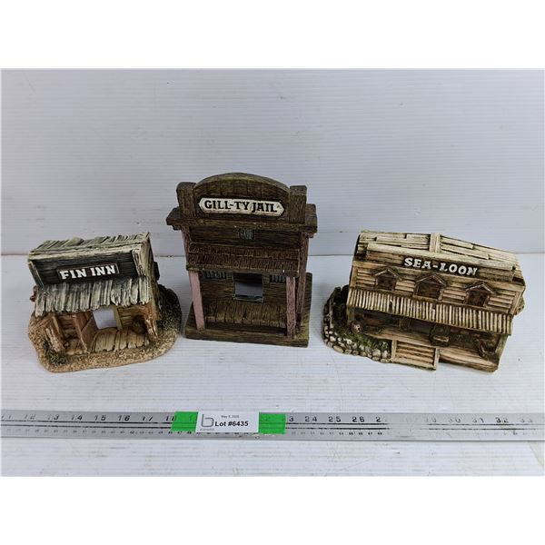 (3) Western Aquarium Ornaments