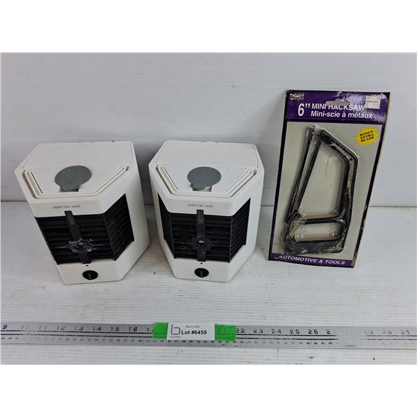 (2) Arctic Air Blowers, As Is, 6" Mini Hacksaw