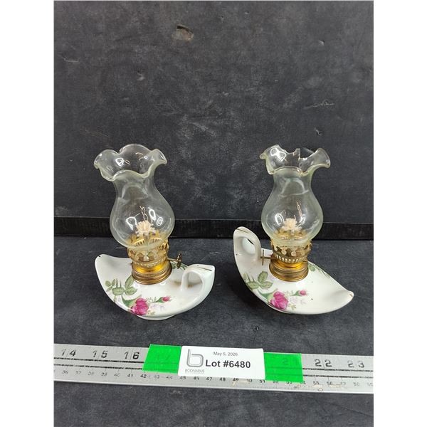 (2) Vintage Kerosene Lamps