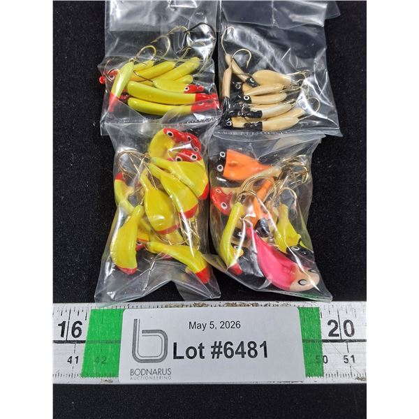 (4) Pkgs. of Fishing Hooks-Swimmers and Jigs-Custom Made-Glo in the Dark