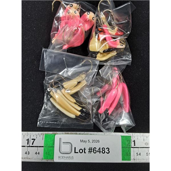 (4) Pkgs. of Fishing Hooks-Swimmers and Jigs-Custom Made-Glo in the Dark