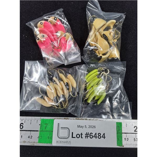 (4) Pkgs. of Fishing Hooks-Swimmers and Jigs-Custom Made-Glo in the Dark